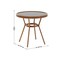 Merrick Lane Celia Bistro Style Table with Tempered Glass Top, PE Rattan, and Bamboo Finished Metal Frame for Indoor/Outdoor Use